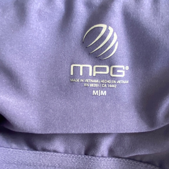 MPG Dress Athletic Sport Travel Shelf Bra Purple Gray Stripe A-Line Pockets M - Picture 9 of 15